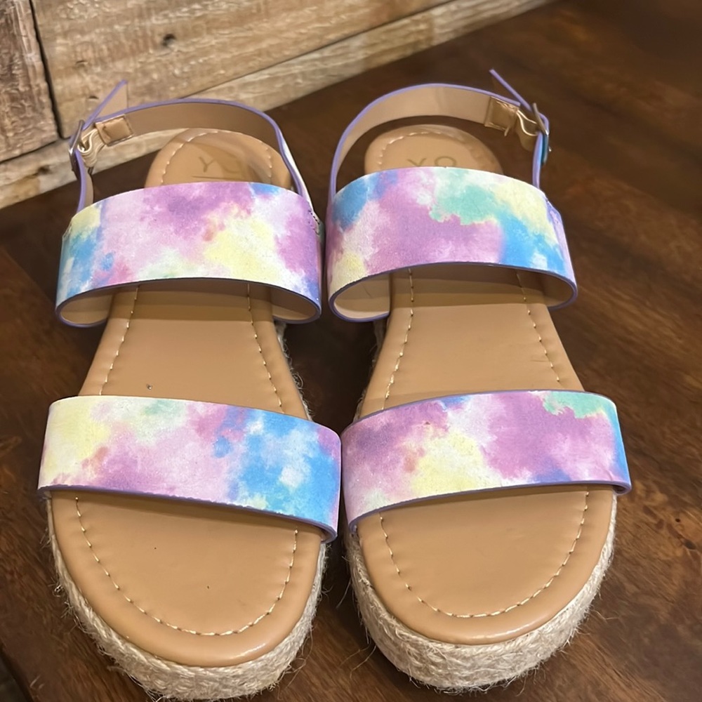 Nwot 💜 Purple Tie-Dye Espadrille Wedges